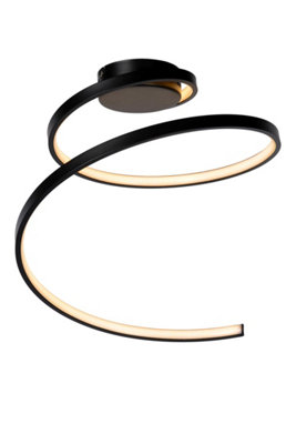 Lucide Maxence Modern Flush Ceiling Light 46CmLed Dim.1X24W 3000K3 StepdimBlack from B&Q
