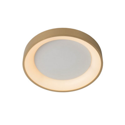 Lucide Vidal Modern Flush Ceiling Light 28CmLed Dim.1X20W 2700KMatt GoldBrass from B&Q