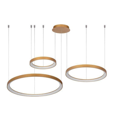 Lucide Vidal 120W Led Single Pendant Matt Gold from B&Q