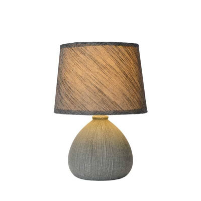 Lucide Ramzi Ceramic Table Lamp Grey from B&Q