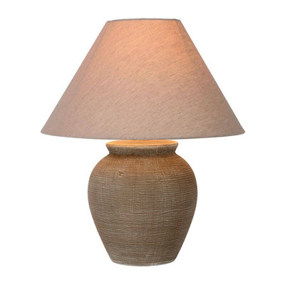 Lucide Ramzi Ceramic Large Table Lamp Brown from B&Q