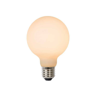 Lucide 8W Led Dimmable Opal Decorative Filament 80mm Globe BulbScrew Cap  2700K Warm White from B&Q