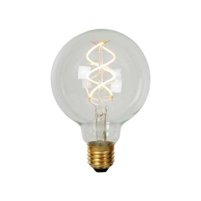 Lucide 5W Spiral Led Dimmable Clear Decorative Filament 95mm Globe BulbScrew Cap  2700K Warm White from B&Q