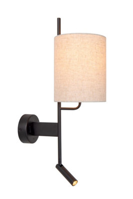Lucide Magic Wall Light1Xe27With Usb Charging PointBlack from B&Q
