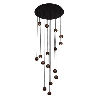 Lucide Montana Led 16 Light Cluster Ceiling Pendant Light With Remote Control Coffee from B&Q