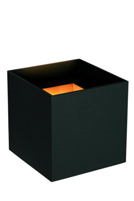 Lucide Axi Modern Square Up Down Wall Spotlight BathroomLed2X3,5W 2700KIp54Black from B&Q