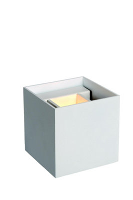 Lucide Axi Modern Square Up Down Wall Spotlight BathroomLed2X3,5W 2700KIp54White from B&Q