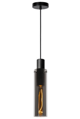 B&Q -  Orlando Modern Pendant Light 10Cm1Xe27Smoke Grey