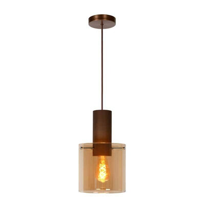 Lucide Toledo Glass Ceiling Pendant Light Brown from B&Q