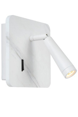 Lucide Oregon Modern Bedside Lamp - Led - 1X4w 3000K - With Usb Charging Point - White