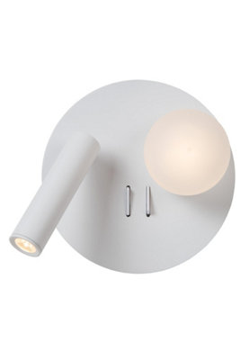 Lucide MatizBedside LampLed1X3,7W 3000KWith Usb Charging PointWhite from B&Q