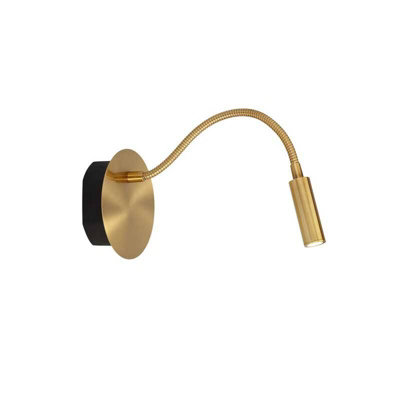 Lucide Jolijn Usb Rechargeable Swan Neck Reading Light Matt Gold from B&Q