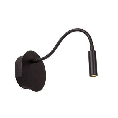 Lucide Jolijn Usb Rechargeable Swan Neck Reading Light Black from B&Q