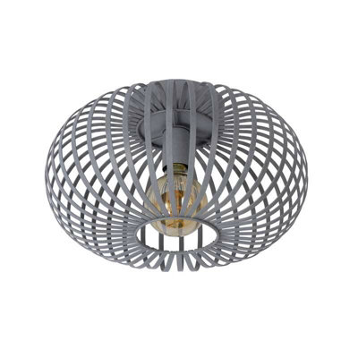 Lucide Manuela Flush Ceiling Light Grey from B&Q