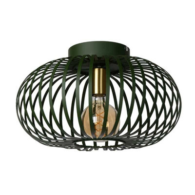 Lucide Manuela Flush Ceiling Light Green from B&Q