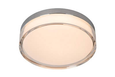 Lucide Plano Flush Ceiling Light Outdoor Diameter 23Cm Led Dim. Cct 1X11W 2700K/4000K Ip44Opal from B&Q