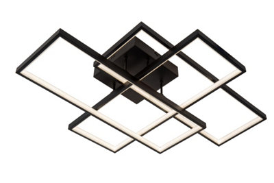 Lucide Lokero Flush Ceiling LightLed Dim. Cct 1X60W 2700K/4000KBlack from B&Q