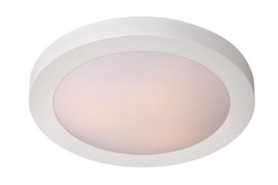 Lucide Fresh Flush Ceiling Light - 27cm - White Acrylic - IP44 Bathroom Rated - E27 Fitting - Image 5