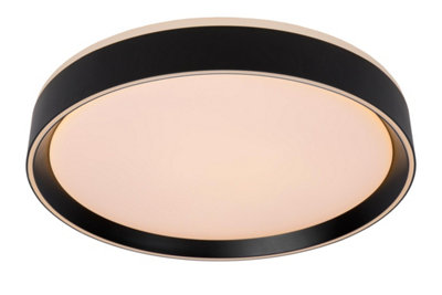 Lucide Nuria Modern Flush Ceiling Light 40CmLed Dim.1X24W 2700K3 StepdimBlack from B&Q