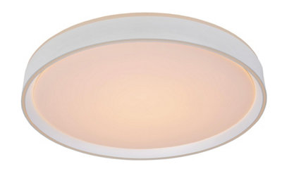 Lucide Nuria Modern Flush Ceiling 50Cm - Led Dim. - 1X36w 2700K - 3 Stepdim - Light/White