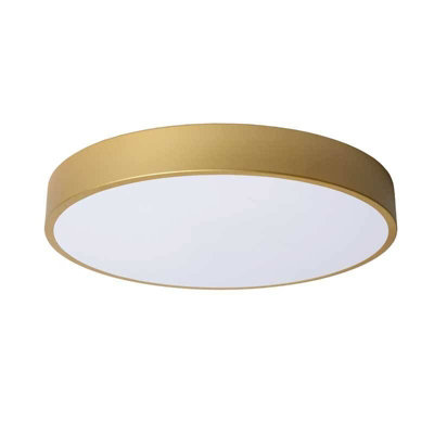 Lucide Unar 36W Led Flush Light 395 mm Matt Gold from B&Q