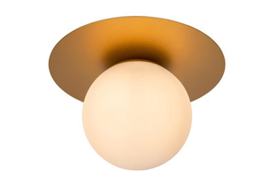 B&Q -  Tricia Modern Flush Ceiling Light 25Cm1Xe27Matt GoldBrass