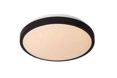 Lucide Dasher Modern Flush Ceiling Bathroom 29,3Cm - Led - 1X12w 2700K - Ip44 - Light/Black