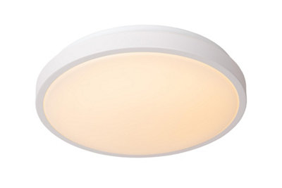 Lucide Dasher Modern Flush Ceiling Bathroom 34,8Cm - Led - 1X18w 2700K - Ip44 - Light/White