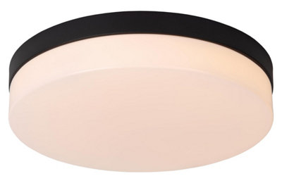 Lucide Biskit Modern Flush Ceiling Light Bathroom 34,5CmLed1X24W 2700KIp44Black from B&Q