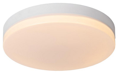 Lucide Light/White Biskit Modern Flush Ceiling Bathroom - Led - 1X36w 2700K - Ip44 40Cm