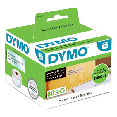 Dymo  LabelWriter Large Address Labels 89mm x 36mm Transparent Pack 260 - Image 13