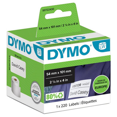 Dymo Black/White 99014 (S0722430) Original Label Tape (101Mm X 54Mm) On - Image 18