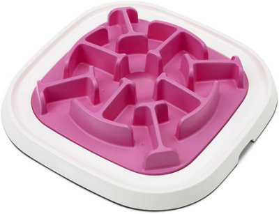  - Savic Pet Enigma Dog Food Bowl Fun Feeder Slow BowlSlow Feeder Medium Pink