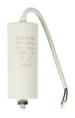 Nedis Fixapart Capacitor 20Uf 450VMotor Pump Start RnWith Inline Tail Cable from B&Q