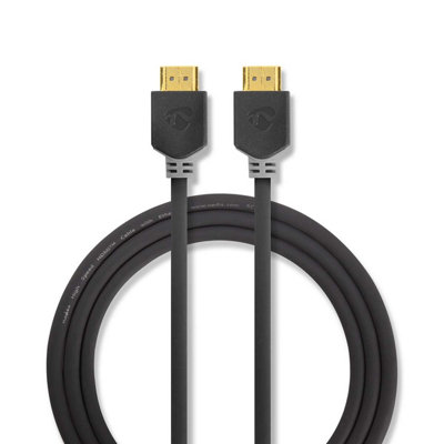 Nedis 2M High Speed Hdmi Cable With Ethernet 4K 60HzArc,18 GbpsAnthracite from B&Q