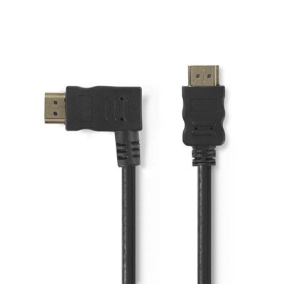 Nedis 1.5M High Speed Left Hooked Hdmi Connector Cable With Ethernet 4K 10.2 GbpsBlack from B&Q