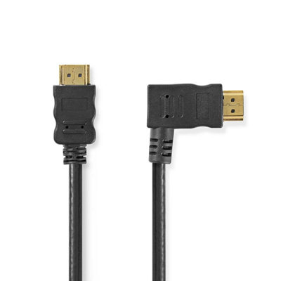 Nedis 1.5M High Speed Right Hooked Hdmi Connector Cable With Ethernet 4K 10.2 GbpsBlack from B&Q