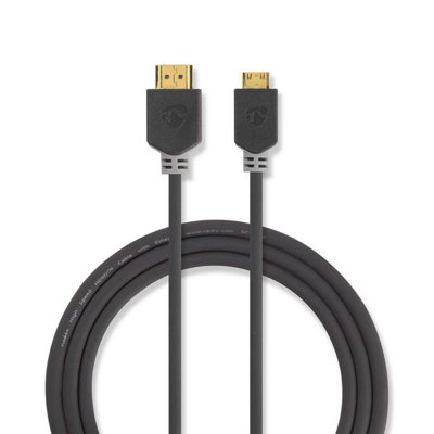 Nedis 2M High Speed Mini Hdmi Cable With Ethernet Hdmi To Hdmi Mini 4K UhdAnthracite from B&Q