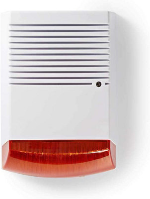 Nedis Dummy Security Alarm Siren With Flashing Led & Ip44 Waterproof Outdoor Design White & Orange from B&Q