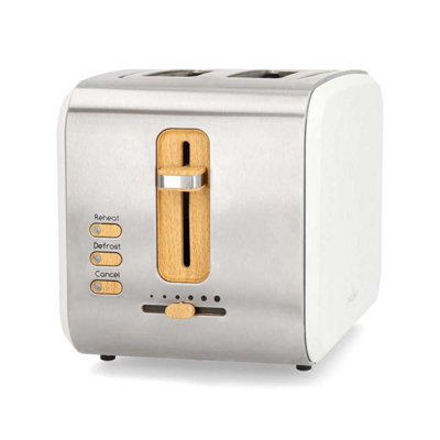 Nedis Soft Touch Toaster 2 Wide Slots For Toast Bagels Muffins6 Settings White from B&Q