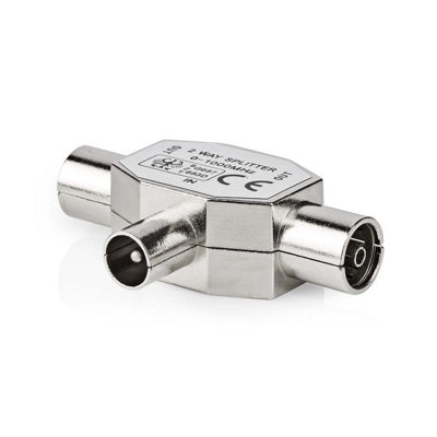 Nedis Ariel Antenna Splitter Iec Ariel (Coax) Male To 2X Coax Airel Female Nickel Plated 75 Ohm T-Splitter from B&Q