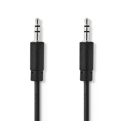 B&Q -  2M Stereo Audio Aux Cable 3.5mm Male To 3.5mm MaleNickel PlatedBlack
