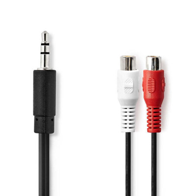 Nedis 20Cm 0.2M 3.5mm Male To 2X Rca Female Jack Stereo Audio Adapter CableBlack from B&Q