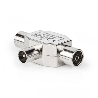 Nedis Ariel Antenna Splitter Iec Ariel (Coax) Male To 2X Coax Airel Female Nickel Plated 75 Ohm T-Splitter from B&Q