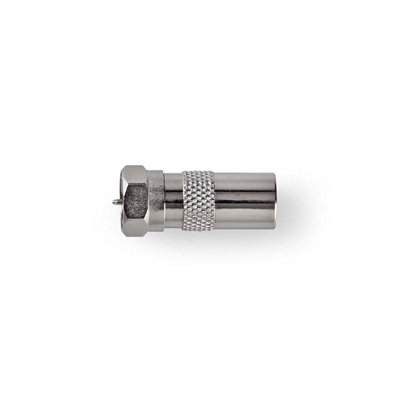 Nedis Satellite & Antenna Adapter F Type Male To Iec Ariel (Coax) Male Nickel Plated 75 Ohm Straight from B&Q