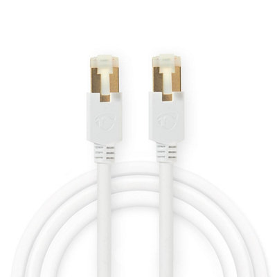 B&Q -  10M Cat6 Pro Ethernet Network Cable S/ftp Lszh Rj45 Male To Rj45 MaleWhite
