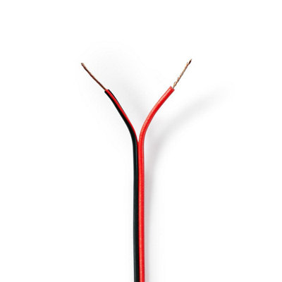 Nedis Red/Black & 0.5Mm Loud Speaker Cable Wire Car Audio & Home Hifi 100M
