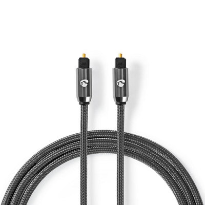 Nedis 1M Profigold Spdif Toslink Fibre Optic Digital Braided Cable Lead Audio from B&Q