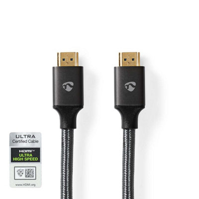 Nedis Profigold Hdmi Cable 1M Ultra Hd 10K 8K Hdmi 2.1 Ethernet 4K 120Hz 8K 60Hz Earc from B&Q