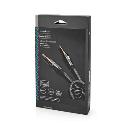 Nedis 1M Shielded Ofc 3.5mm Jack Plug Aux Cable Audio Lead To Headphone Mp3 Ipod Car from B&Q